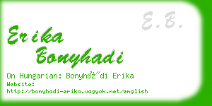 erika bonyhadi business card